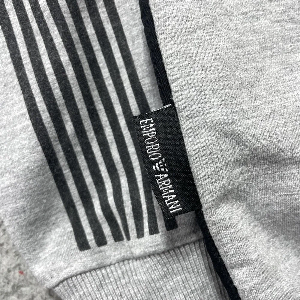 Emporio Armani EA7 Hoodie Kids 10 Gray Black Colorblock Full Zip Logo Cotton